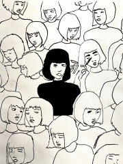 girl in a crowd